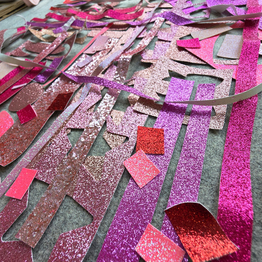 Pink glitter scrap bag