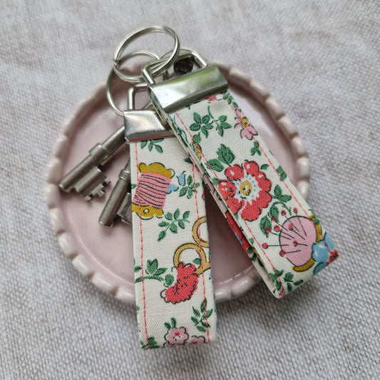 Liberty Haberdashery print mini key fobs