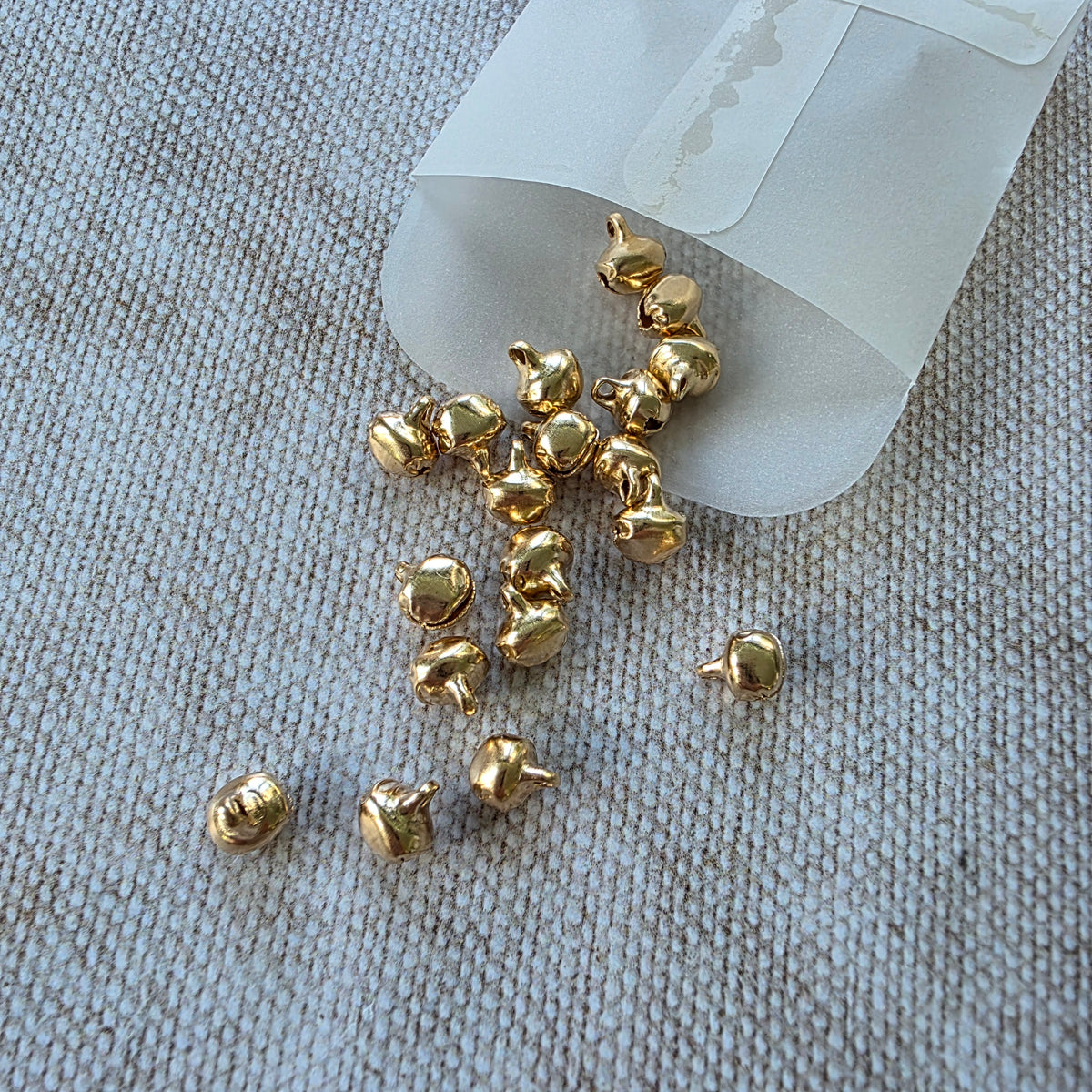 Tiny Metal Jingle Bells - Rose Gold