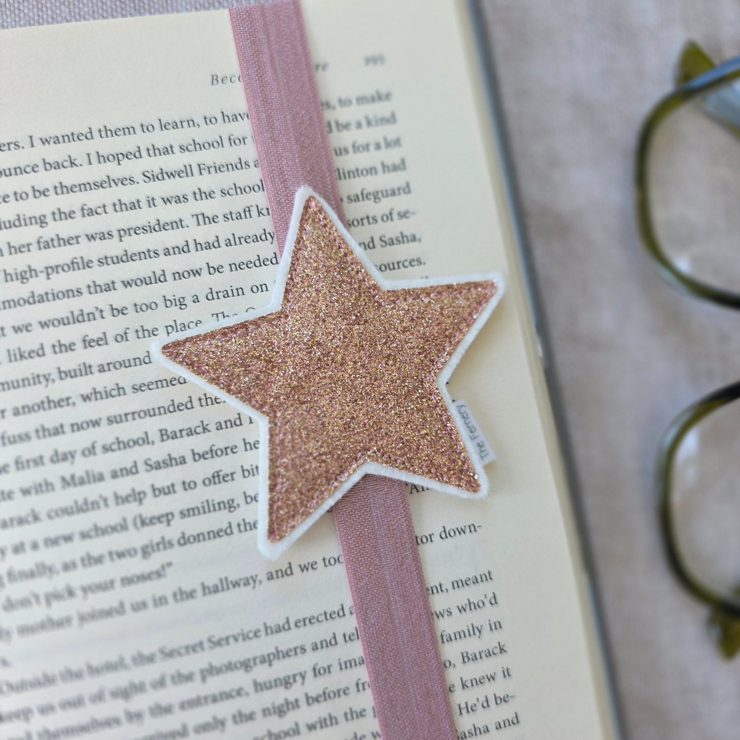 Sparkly Star Bookband SAMPLE Rose Gold / dusky pink