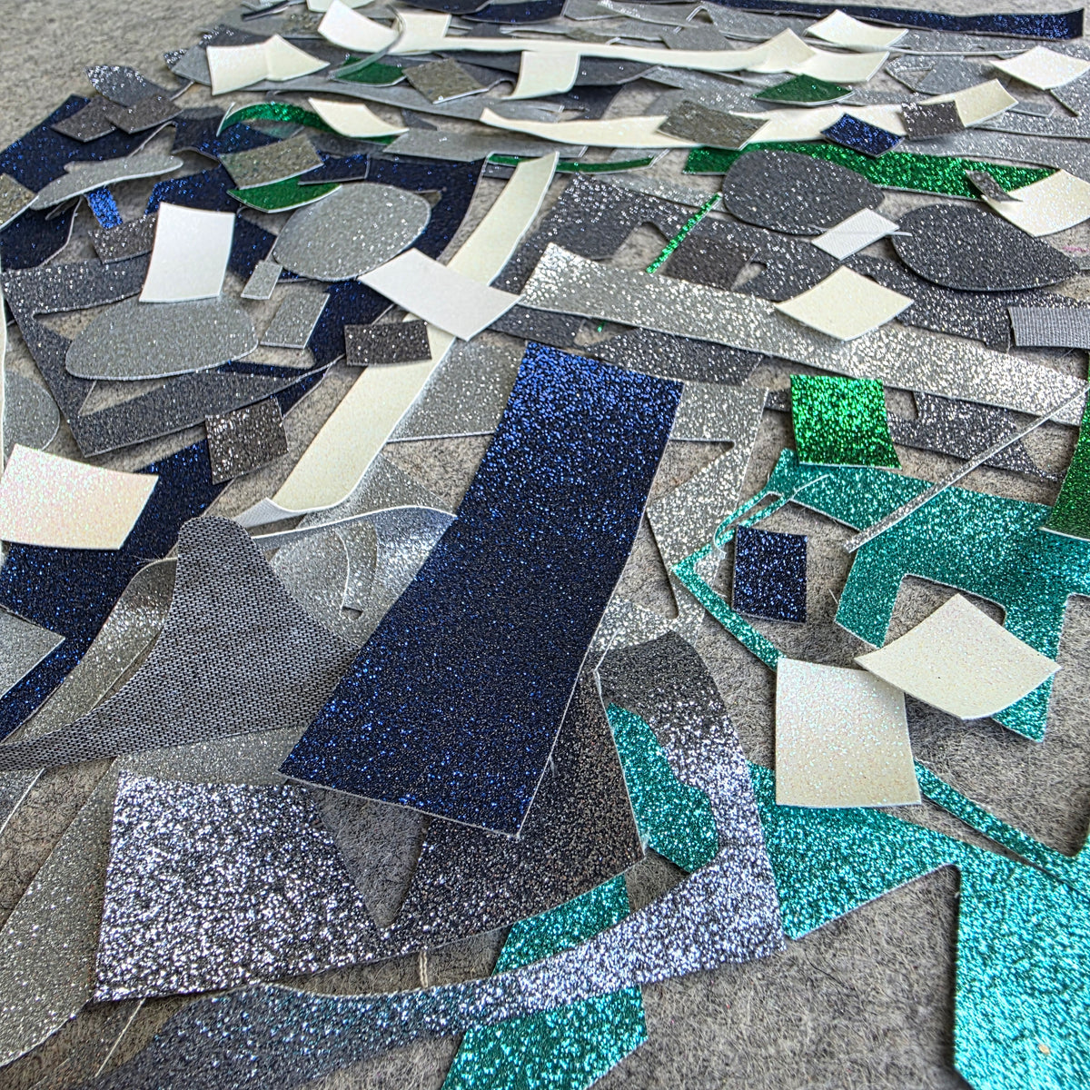 Blue glitter scrap bag