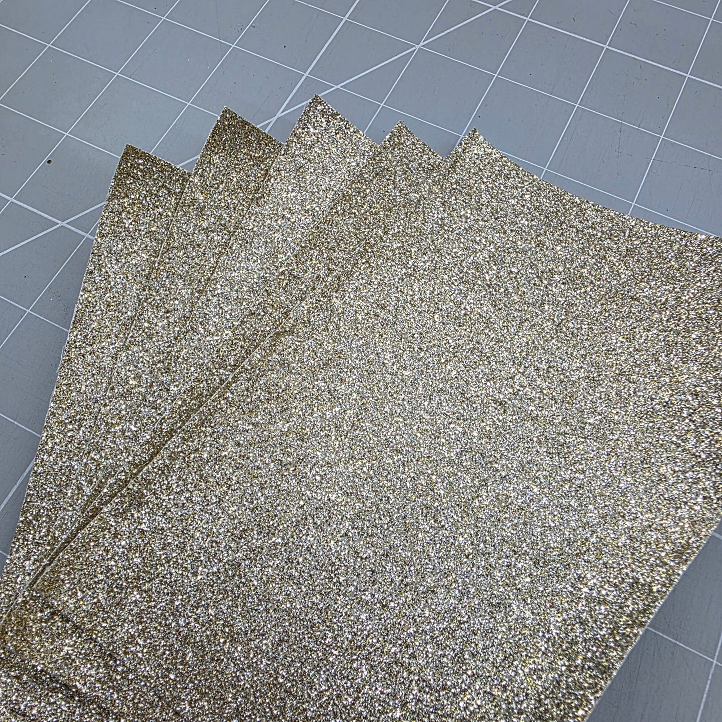REMNANT Champagne glitter fabric remnants 6x4, 5 sheets