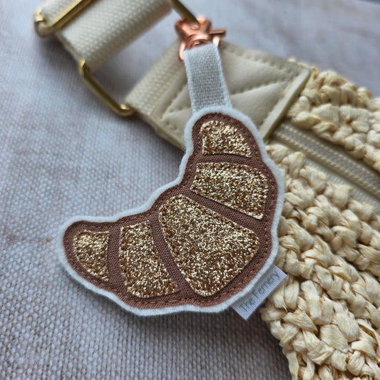 Sparkly Croissant Bag Charm
