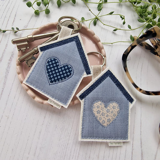 Little Loveheart House keyring - ready to post