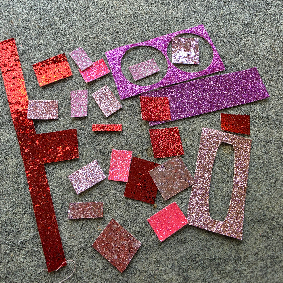 Pink glitter scrap bag