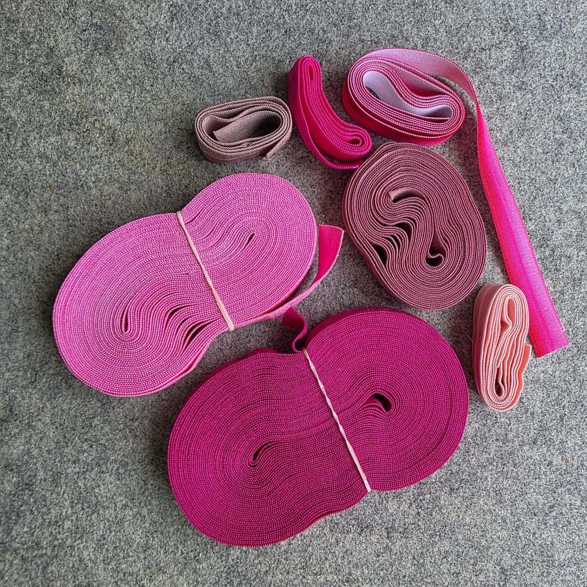 Pink 15mm elastic remnants