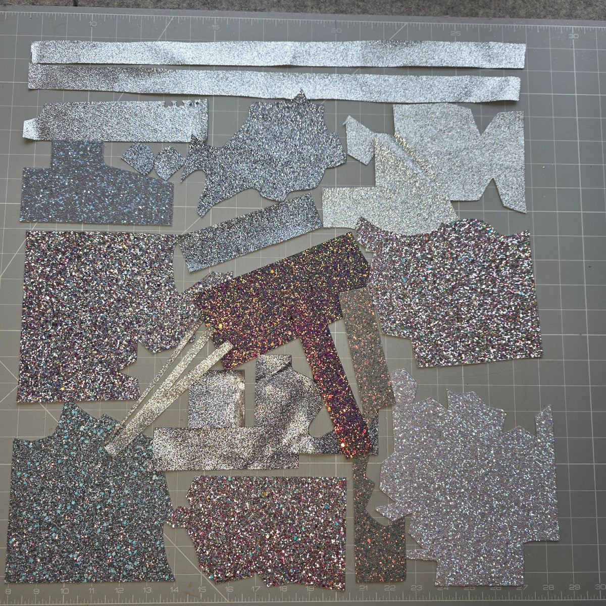 Silver glitter Remnants & Offcuts