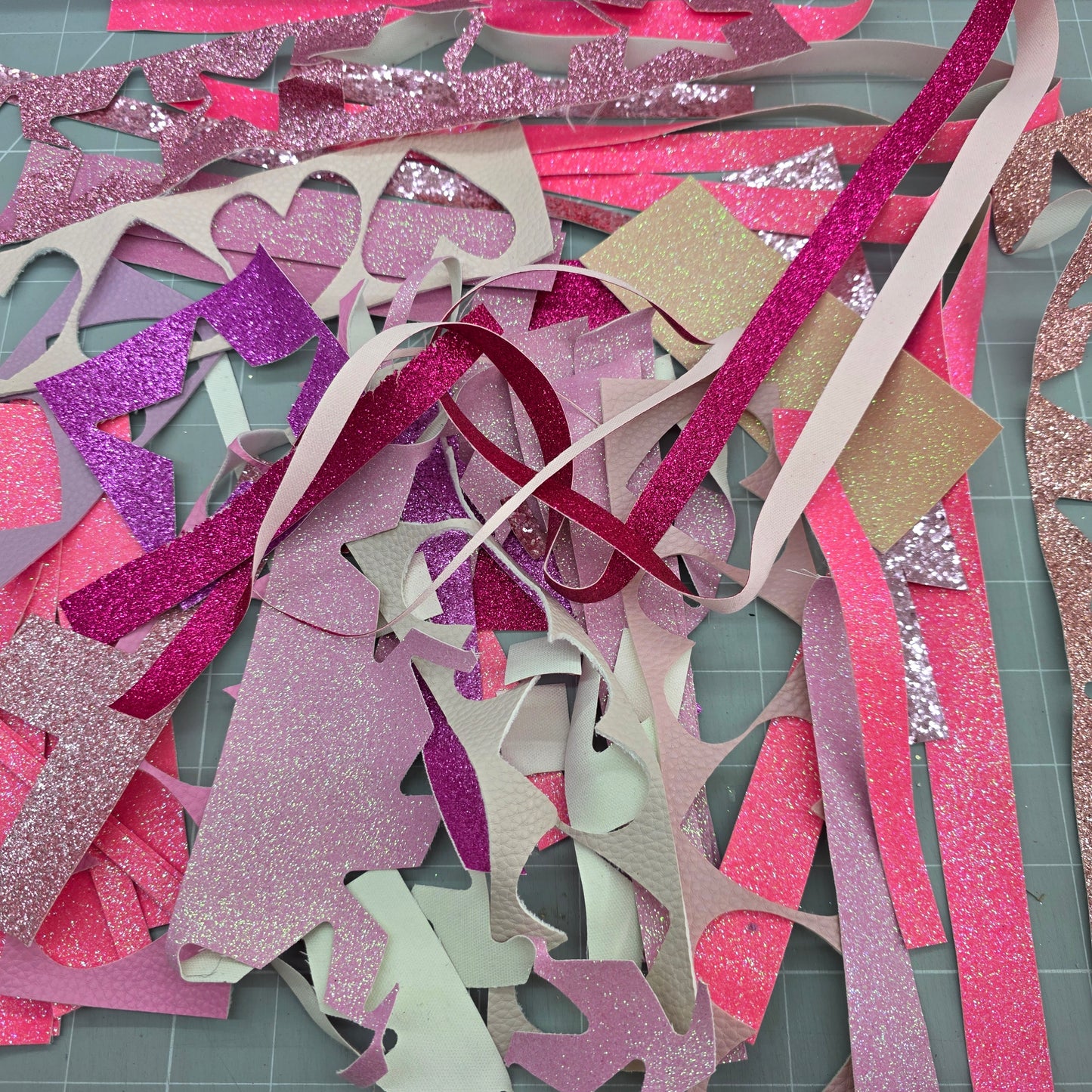glitter / leatherette scrappy pack - pinks and lilacs