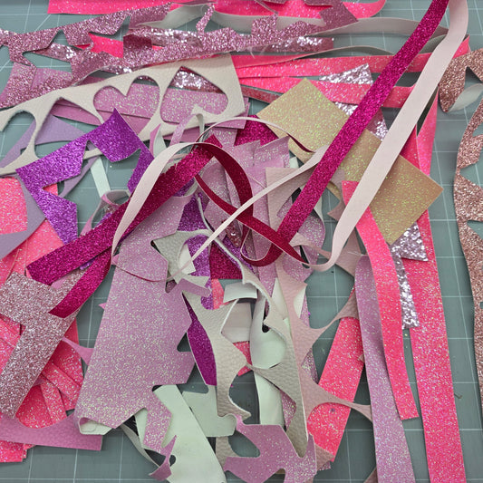 glitter / leatherette scrappy pack - pinks and lilacs