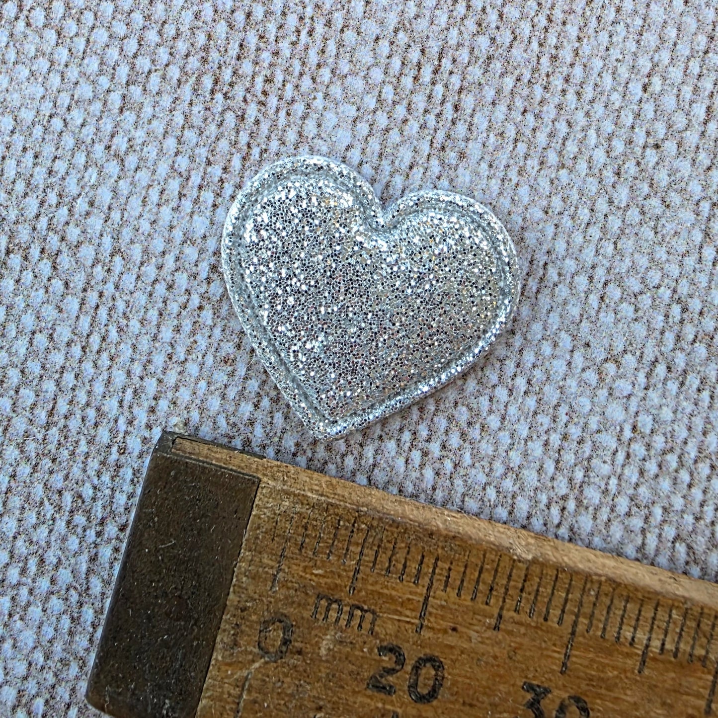 Silver Glitter Heart embellishment
