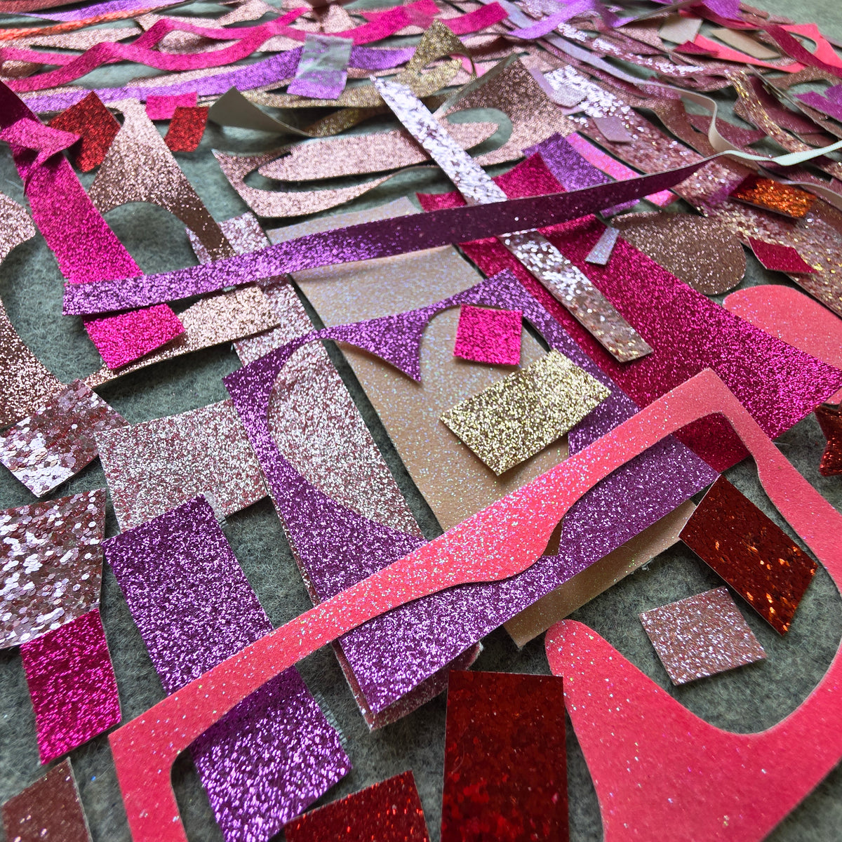 Pink glitter scrap bag
