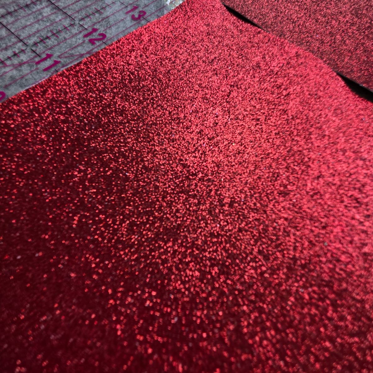 REMNANT Red glitter fabric remnants (3 x A5ish sheets)