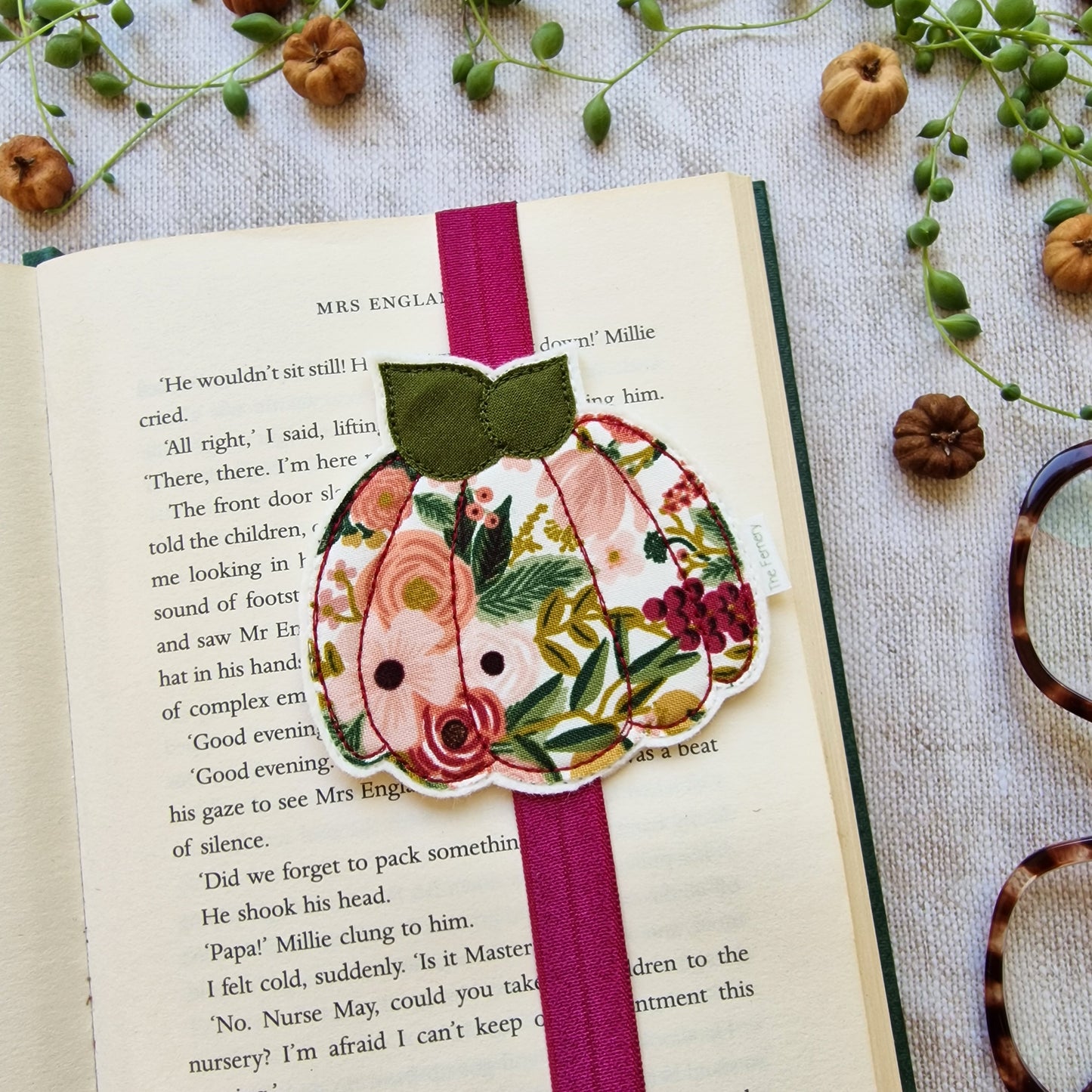 Pumpkin Bookband - Autumn Floral