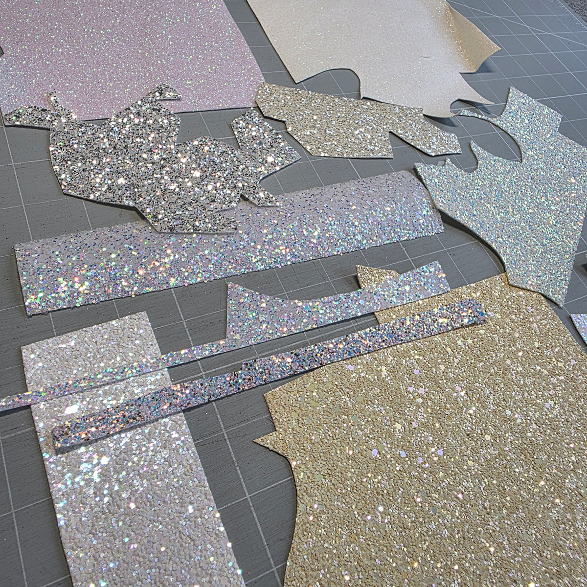white / cream glitter Remnants & Offcuts