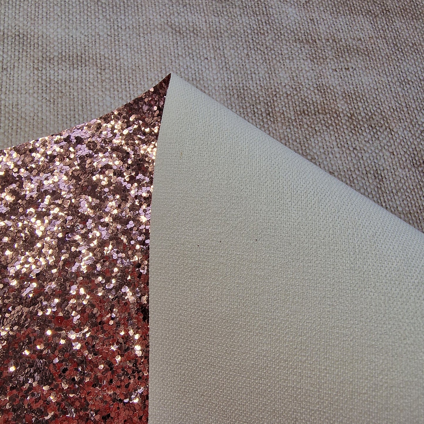 Glitter Fabric - Rose Gold, Chunky