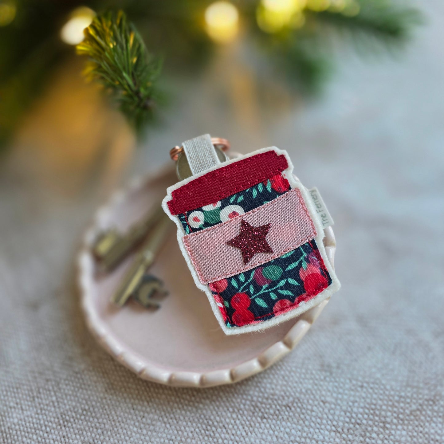 Liberty Print Coffee Cup Keyring