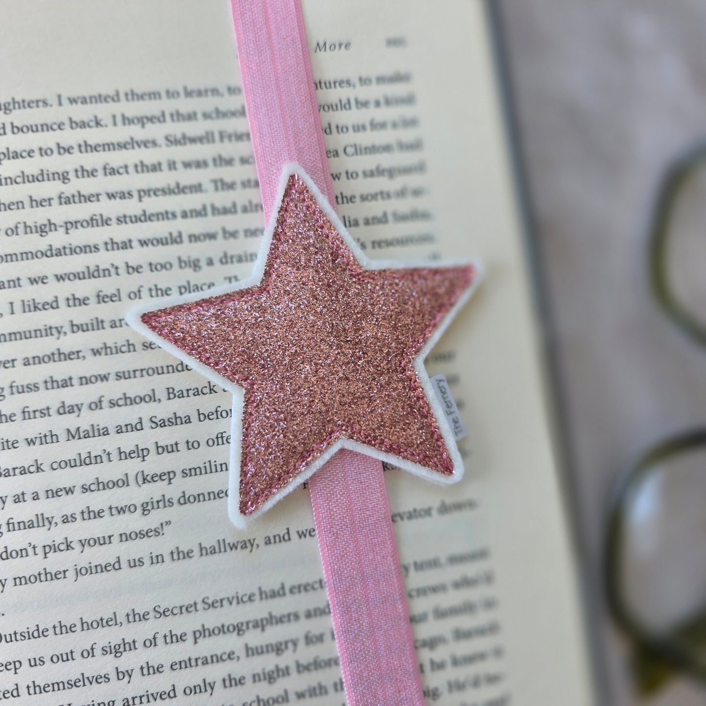 Sparkly Star Bookband SAMPLE pink / pink