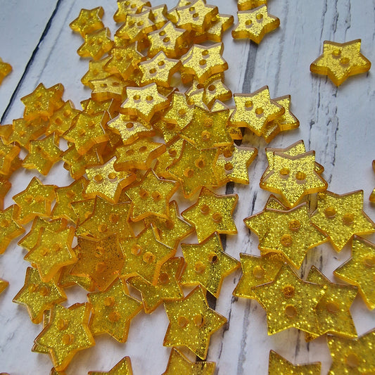 Gold Star Glitter Buttons - last one!