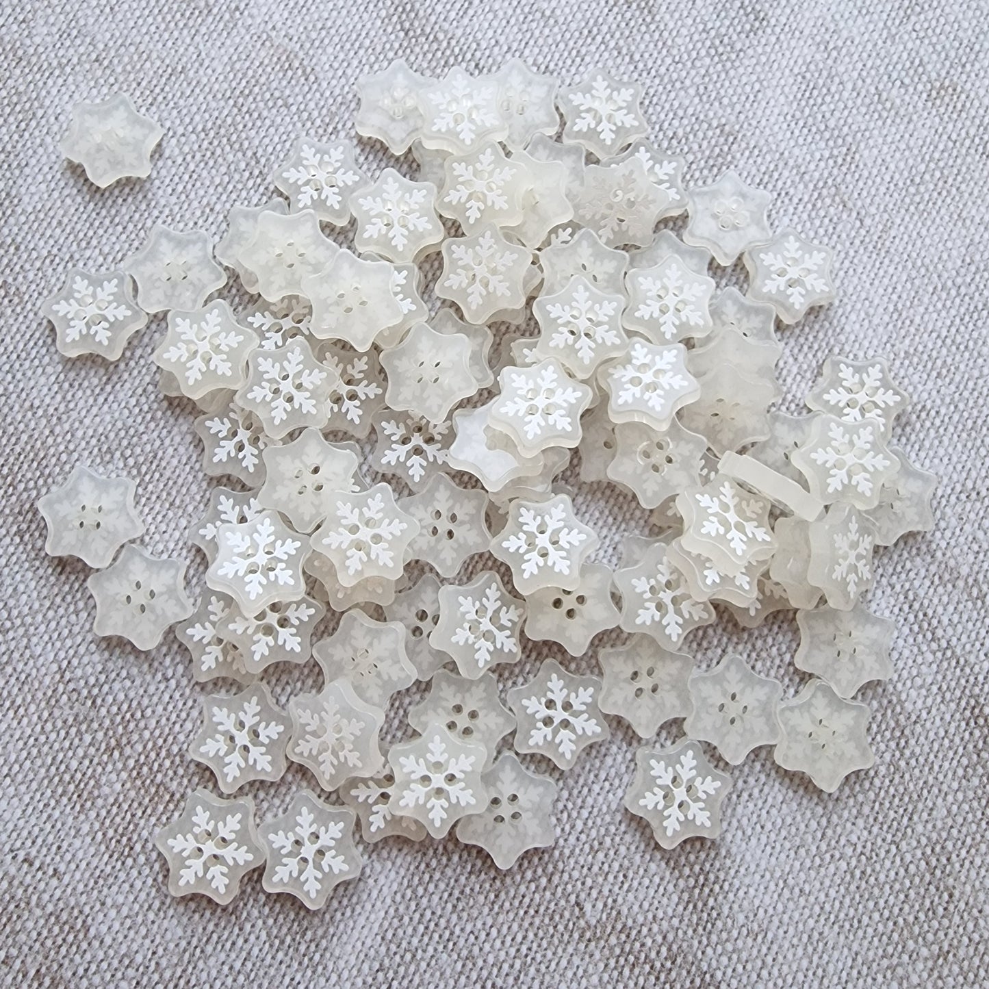 Snowflake Buttons, 16mm Glossy