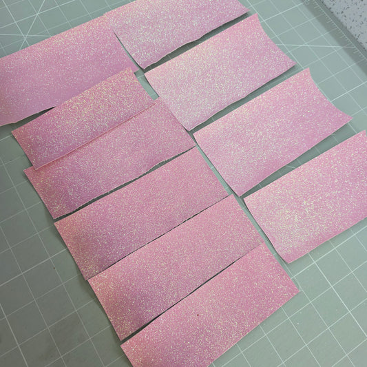 REMNANT Sugarplum glitter offcut strips