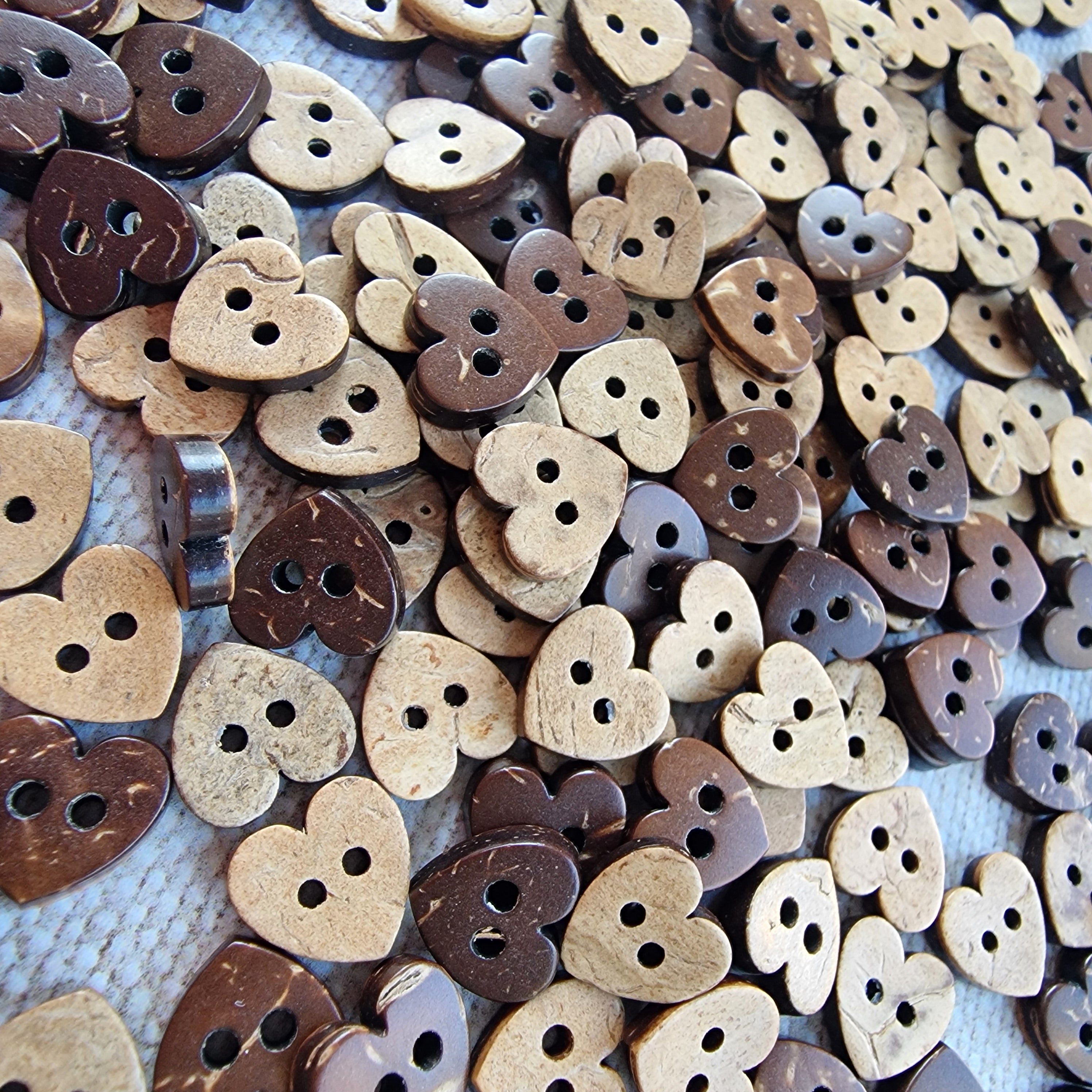 Heart Shaped Coco Shell buttons - 10mm – The Fernery