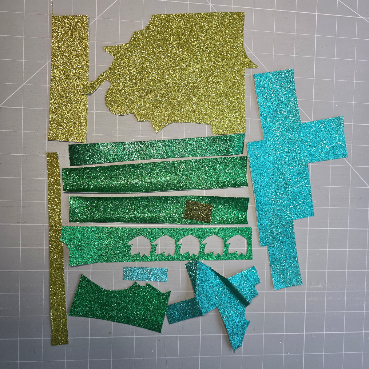 Green glitter Remnants & Offcuts