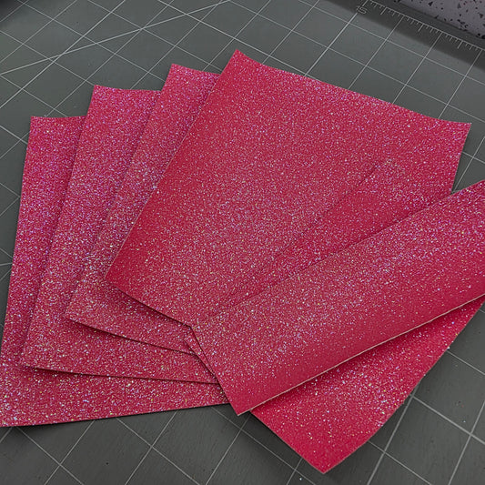 REMNANT Neon pink glitter fabric remnants