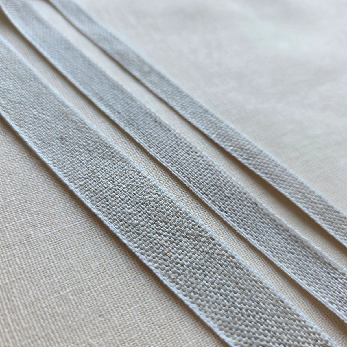 white edged French Linen Ribbon - 10mm