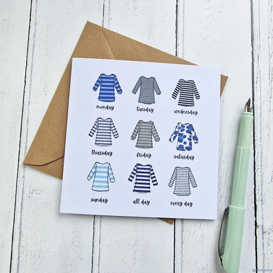 Decor - Breton Stripes Printed Card