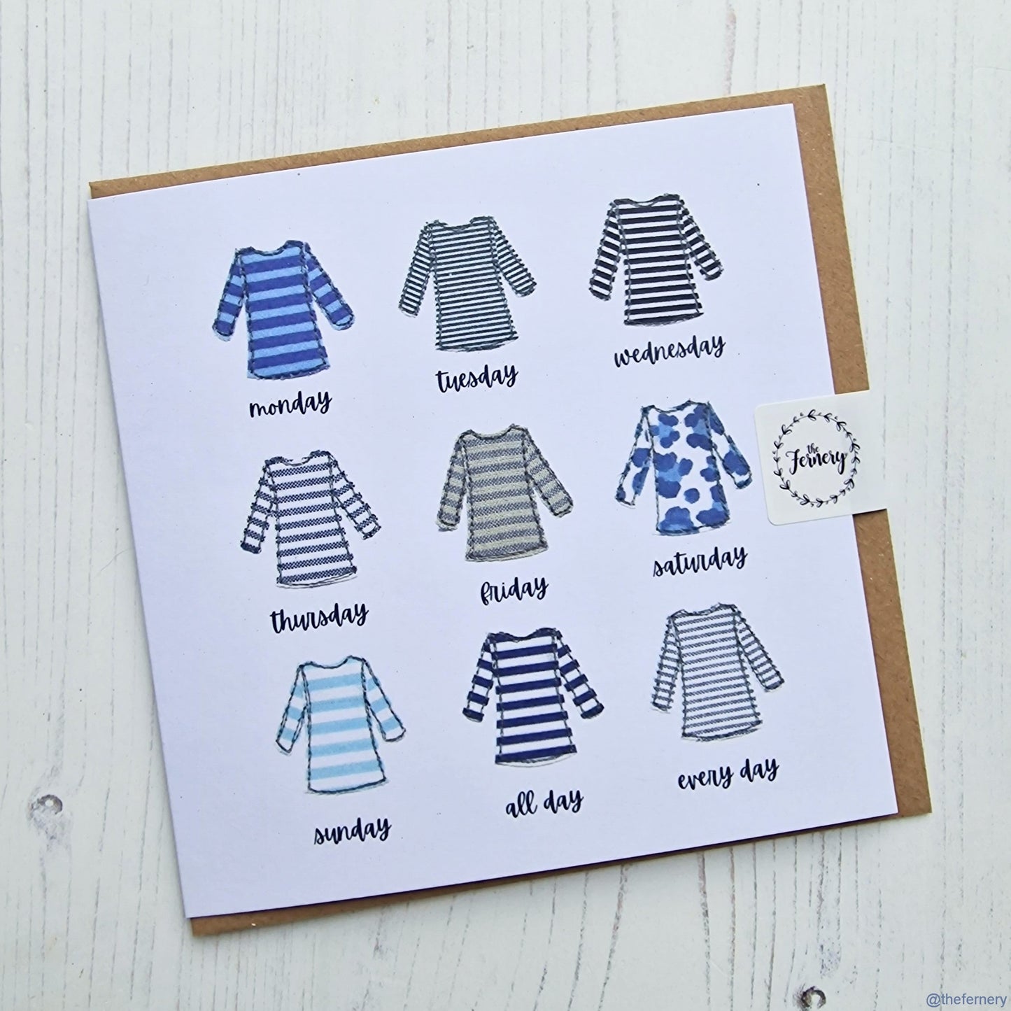 Decor - Breton Stripes Printed Card