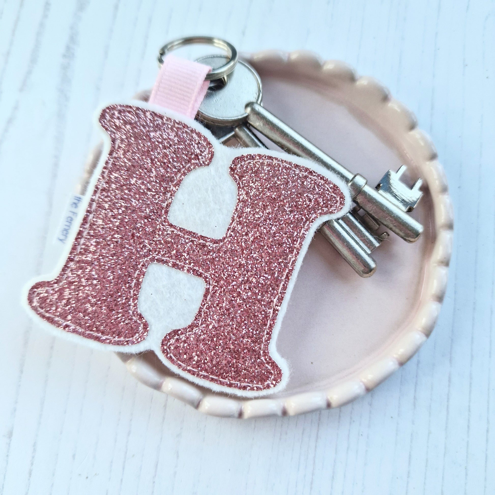 Glitter Initial Keyring The Fernery